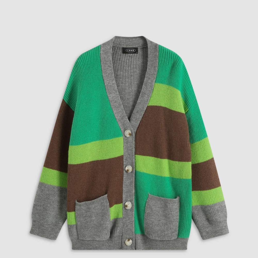 STRIPED KNIT CARDIGAN